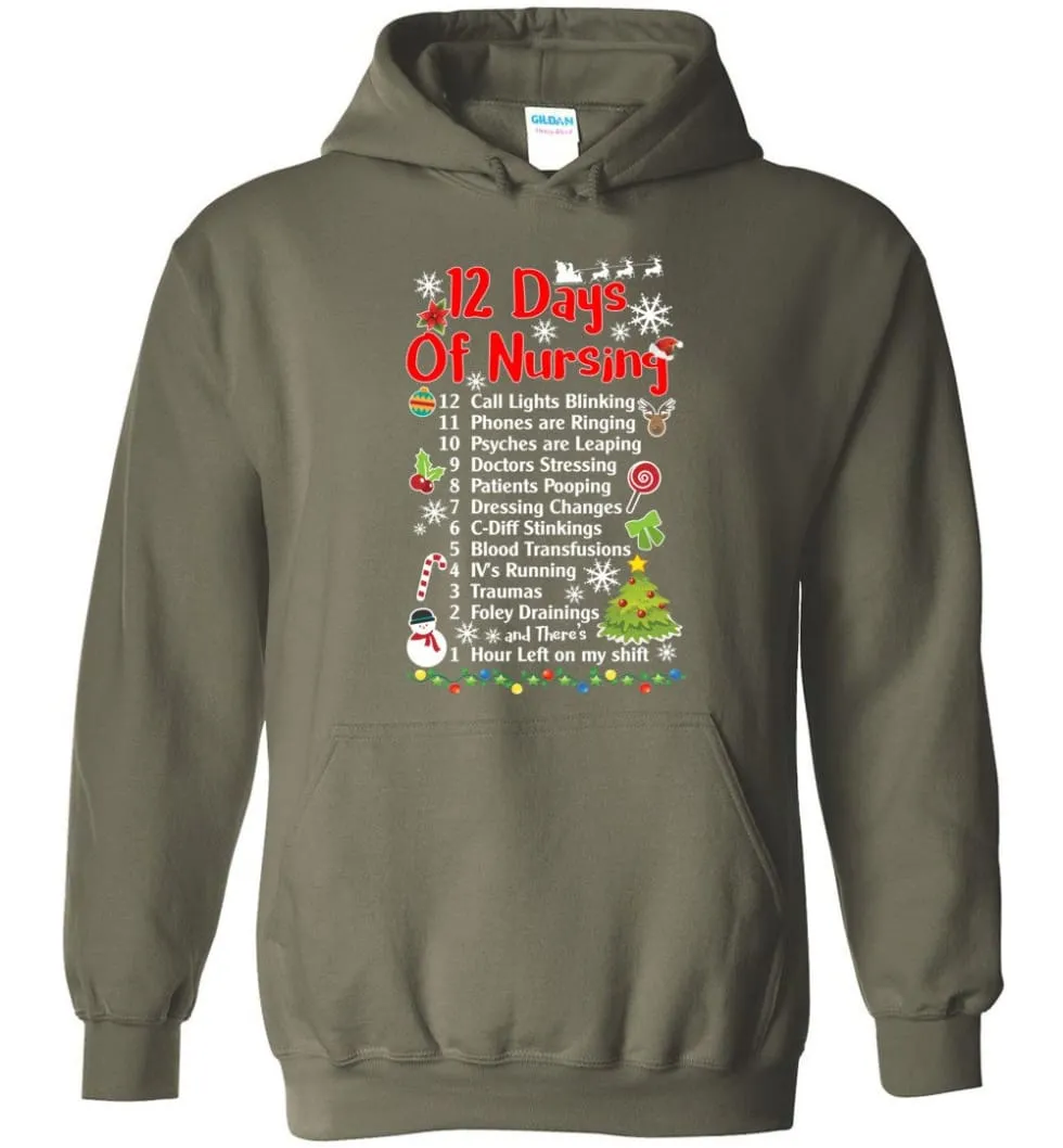 12 Days Of Nursing Christmas Gifts For Nurse Hoodie