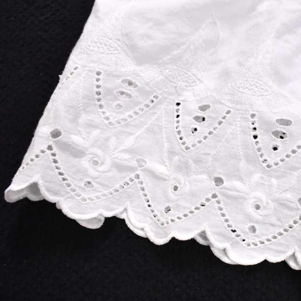 1950s Cotton Ruffle Eyelet Slip