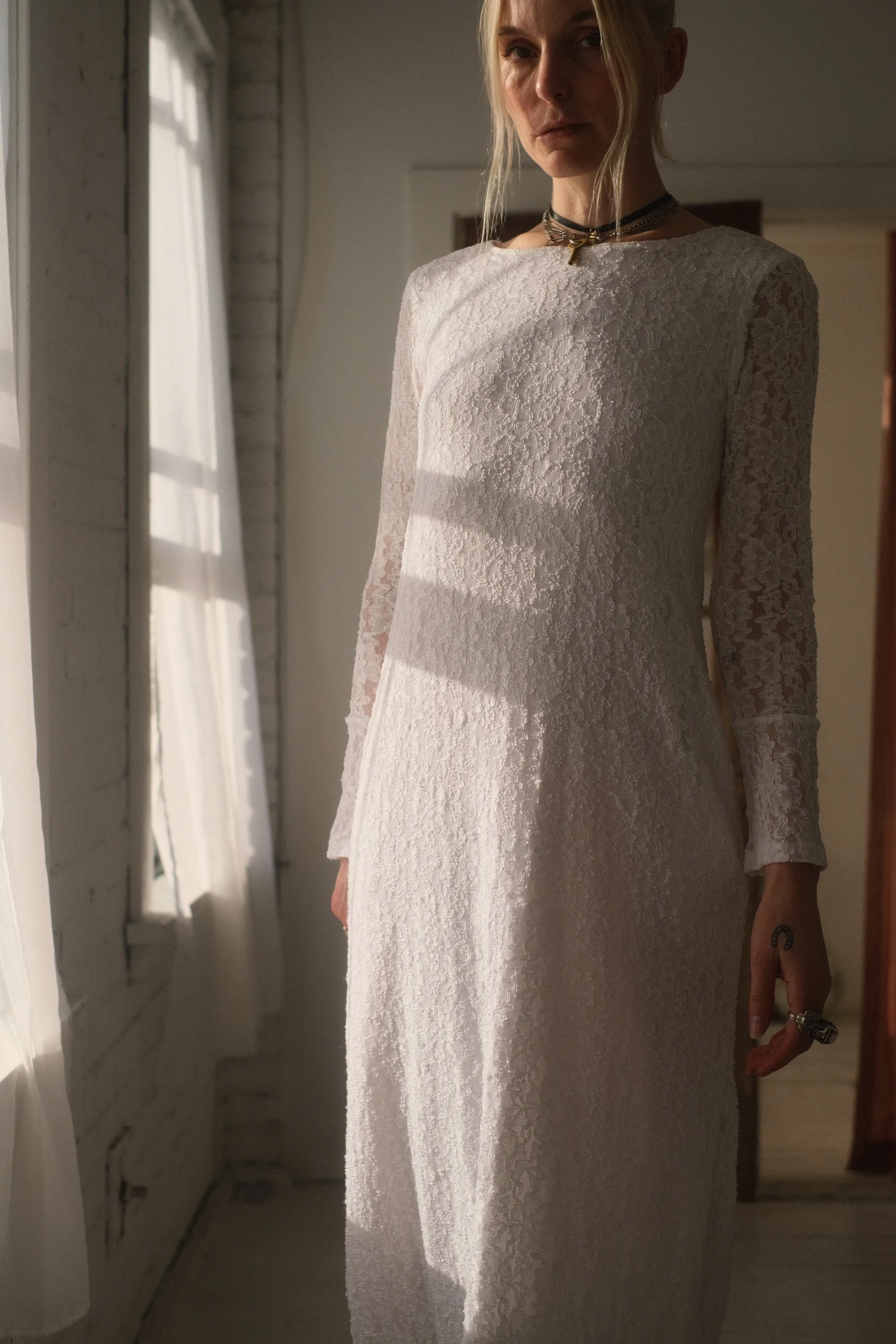 1990s Ivory Lace Dress