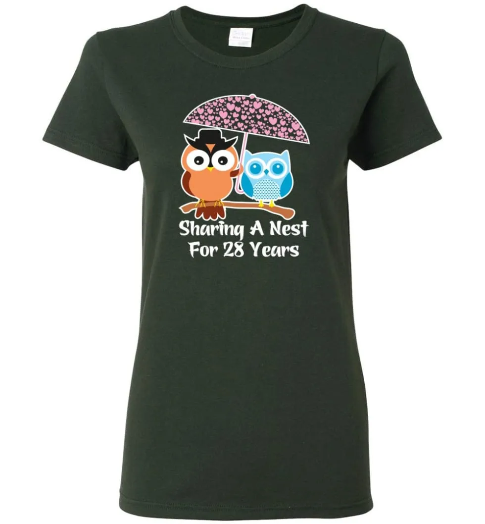 28 Years Wedding Anniversary Gifts Valentine's Day Women Tee