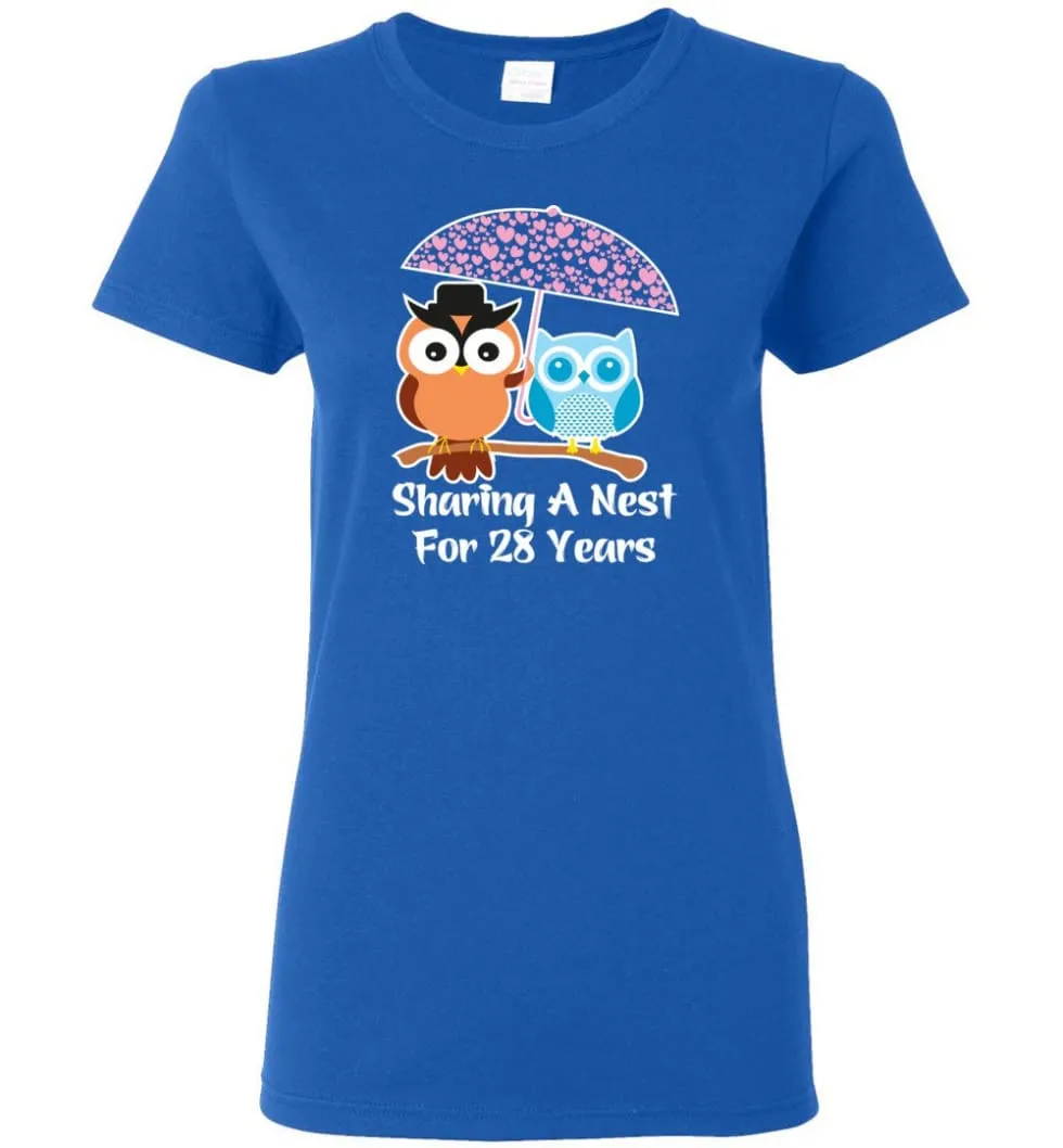 28 Years Wedding Anniversary Gifts Valentine's Day Women Tee