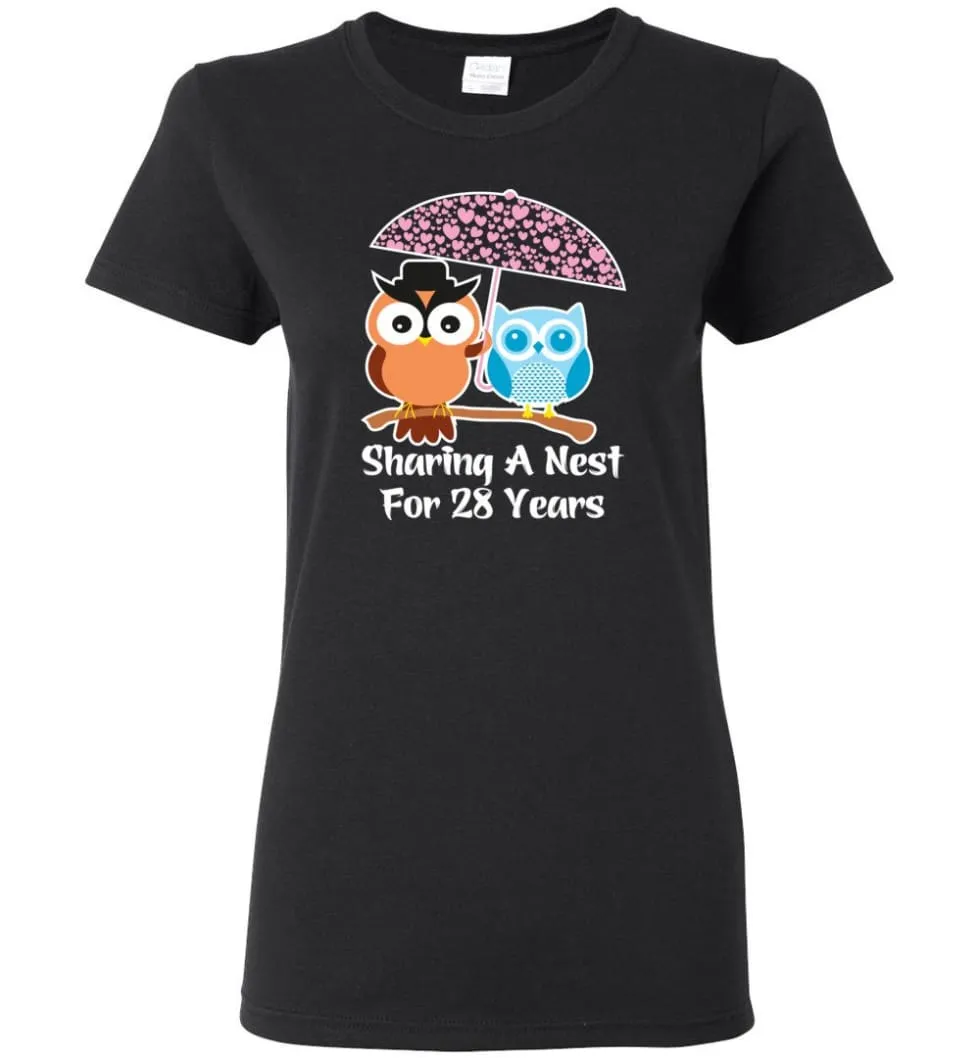 28 Years Wedding Anniversary Gifts Valentine's Day Women Tee