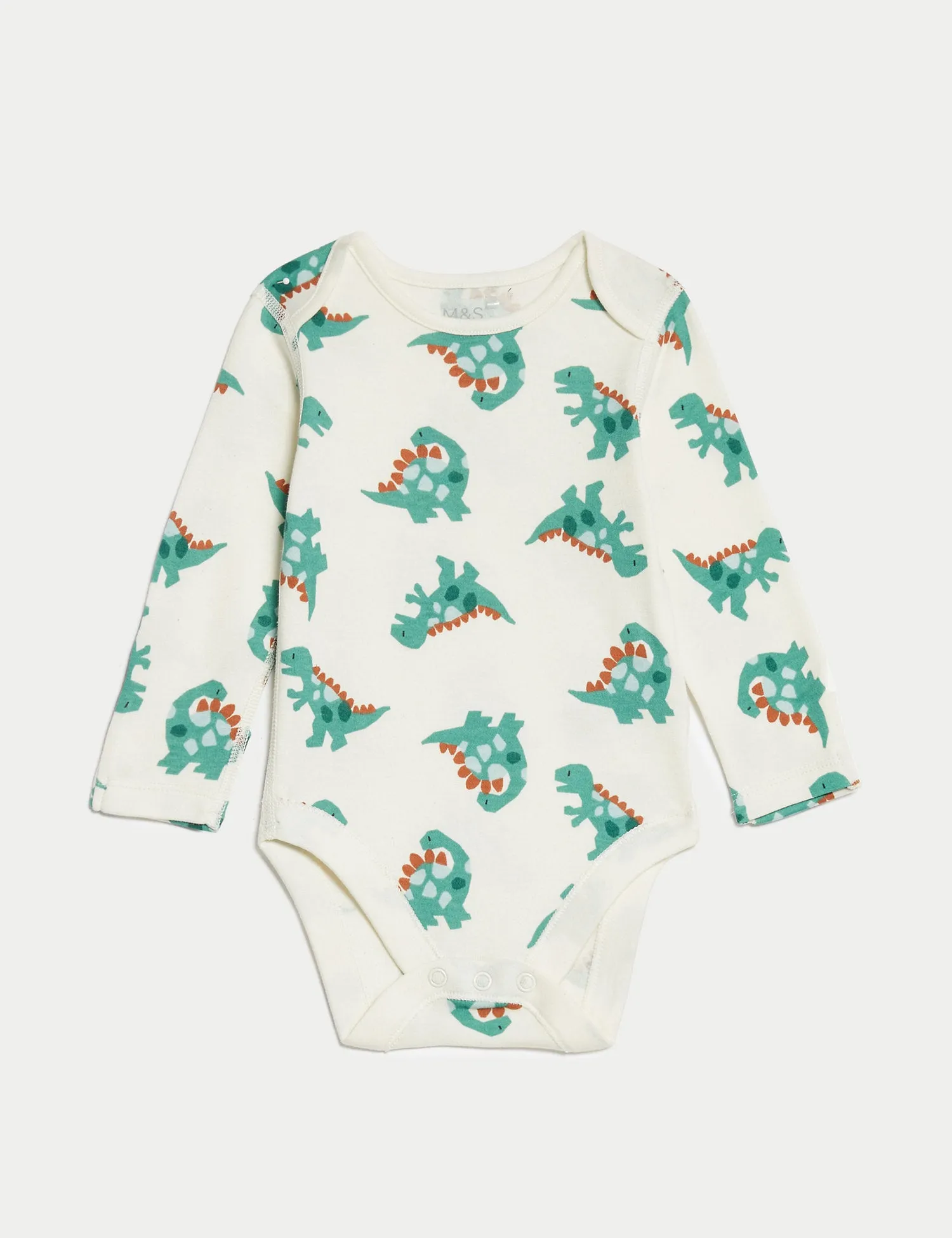 3pk Pure Cotton Dinosaur Bodysuits