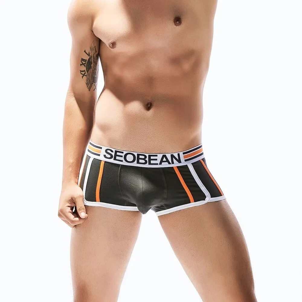 6 colors Cotton Printed Fashion Transparent Men's Boxer Underpants