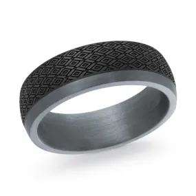 7MM Grey Tantalum & Carbon Fiber, Size 10.0