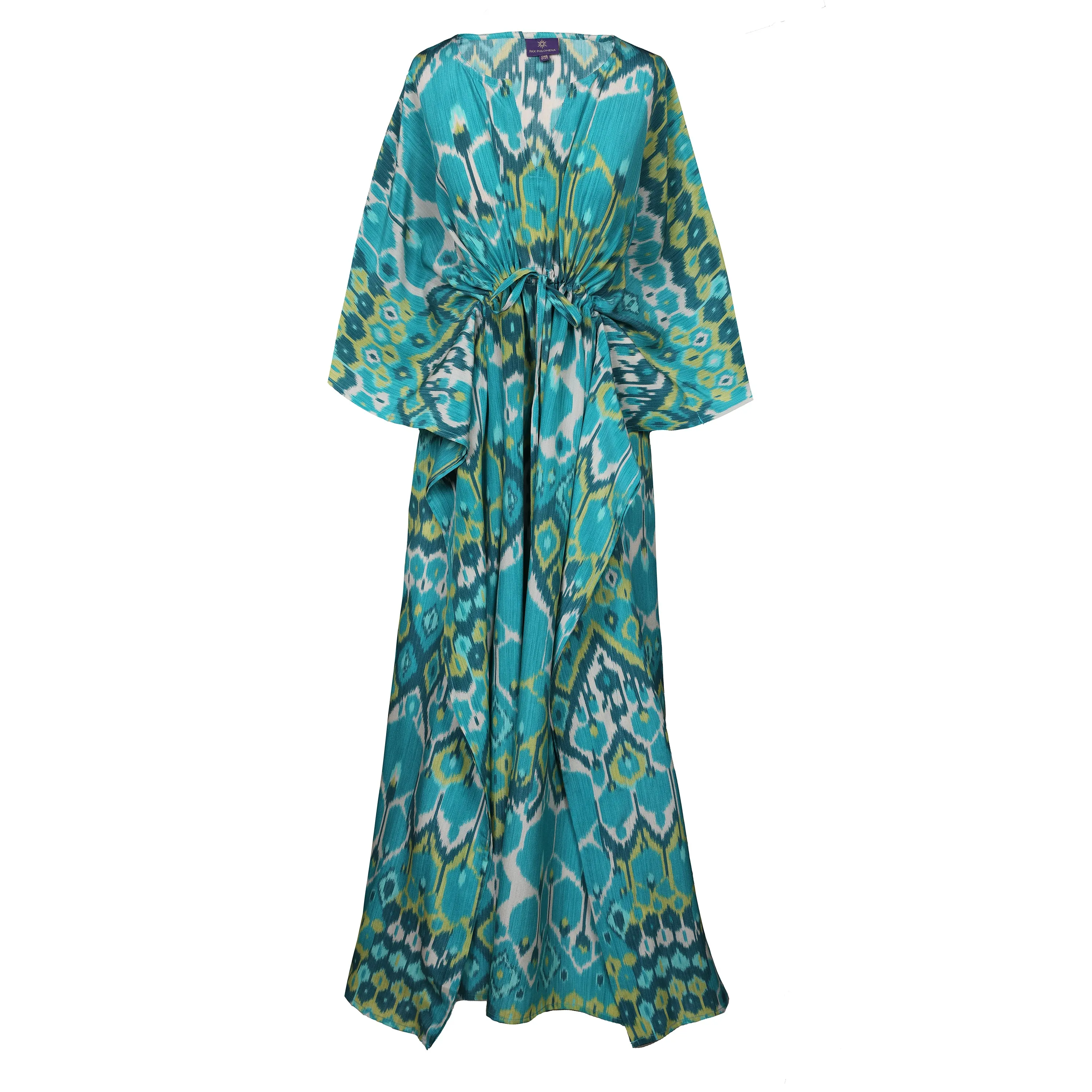 Acqua Vita Italian Silk Maxi Kaftan Dress