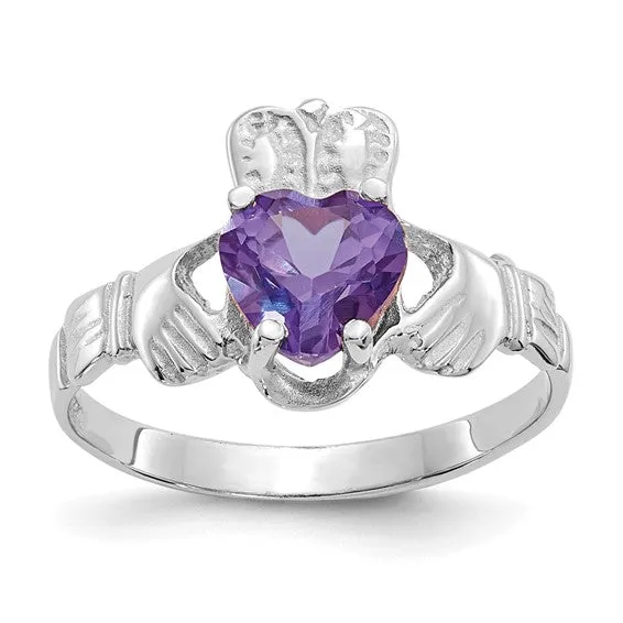 Alexandrite (Synthetic) Claddagh Ring - June