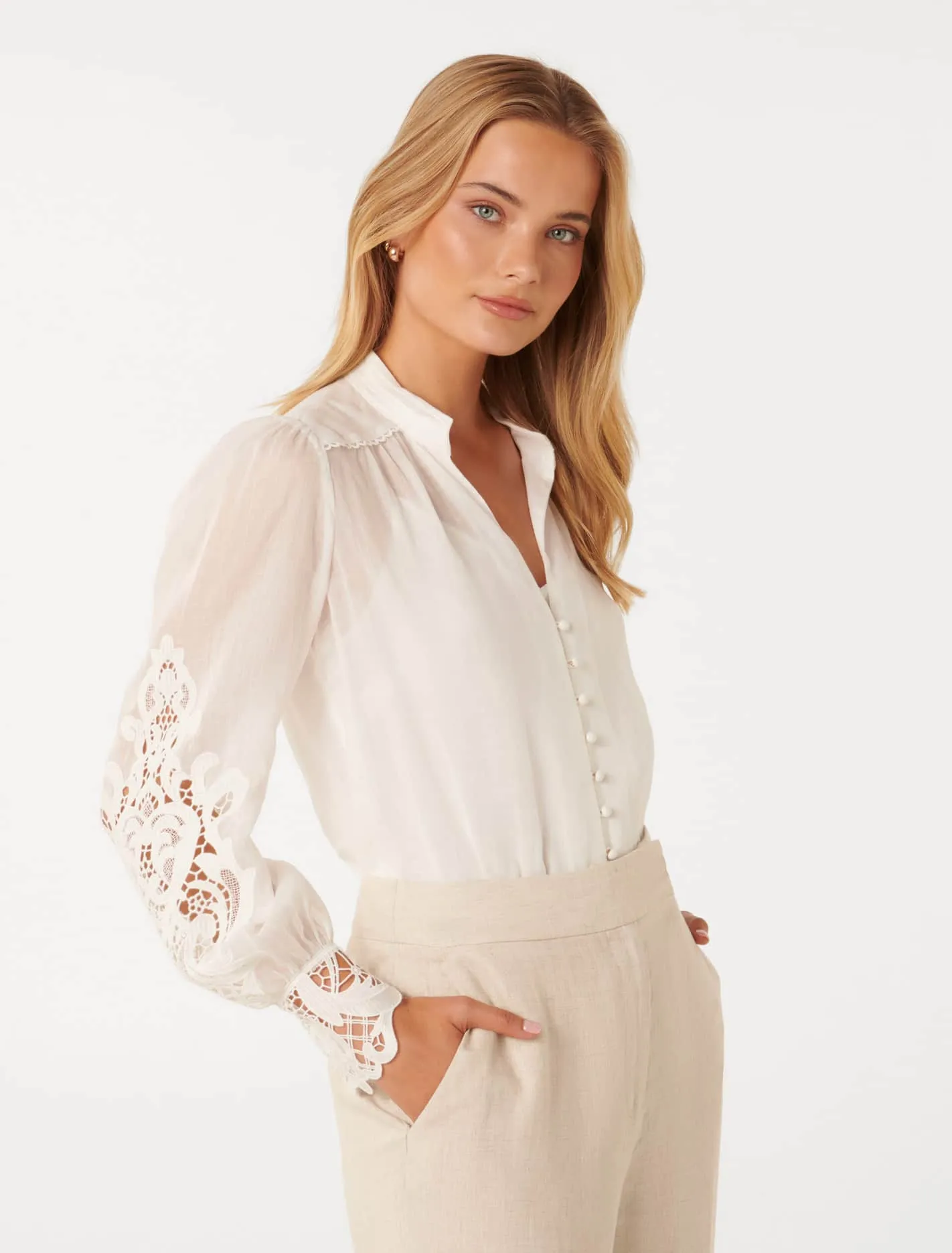 Aria Lace Mix Blouse