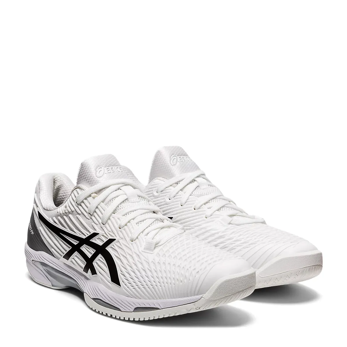 Optimized Title: Mens Asics Solution Speed FF 2 - White/Black - High-Performance Tennis Shoes