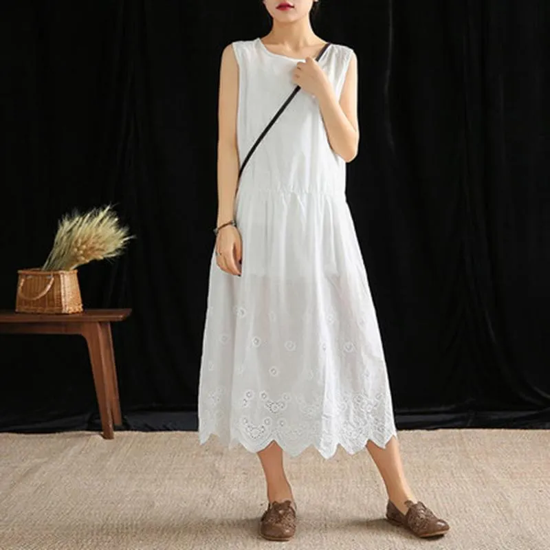 Babakud Embroidered Summer New Women Sleeveless Dress