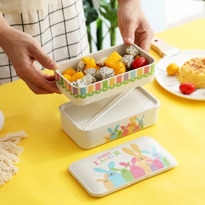 bamboo fiber leak-proof lunch box