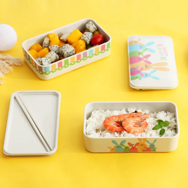 bamboo fiber leak-proof lunch box