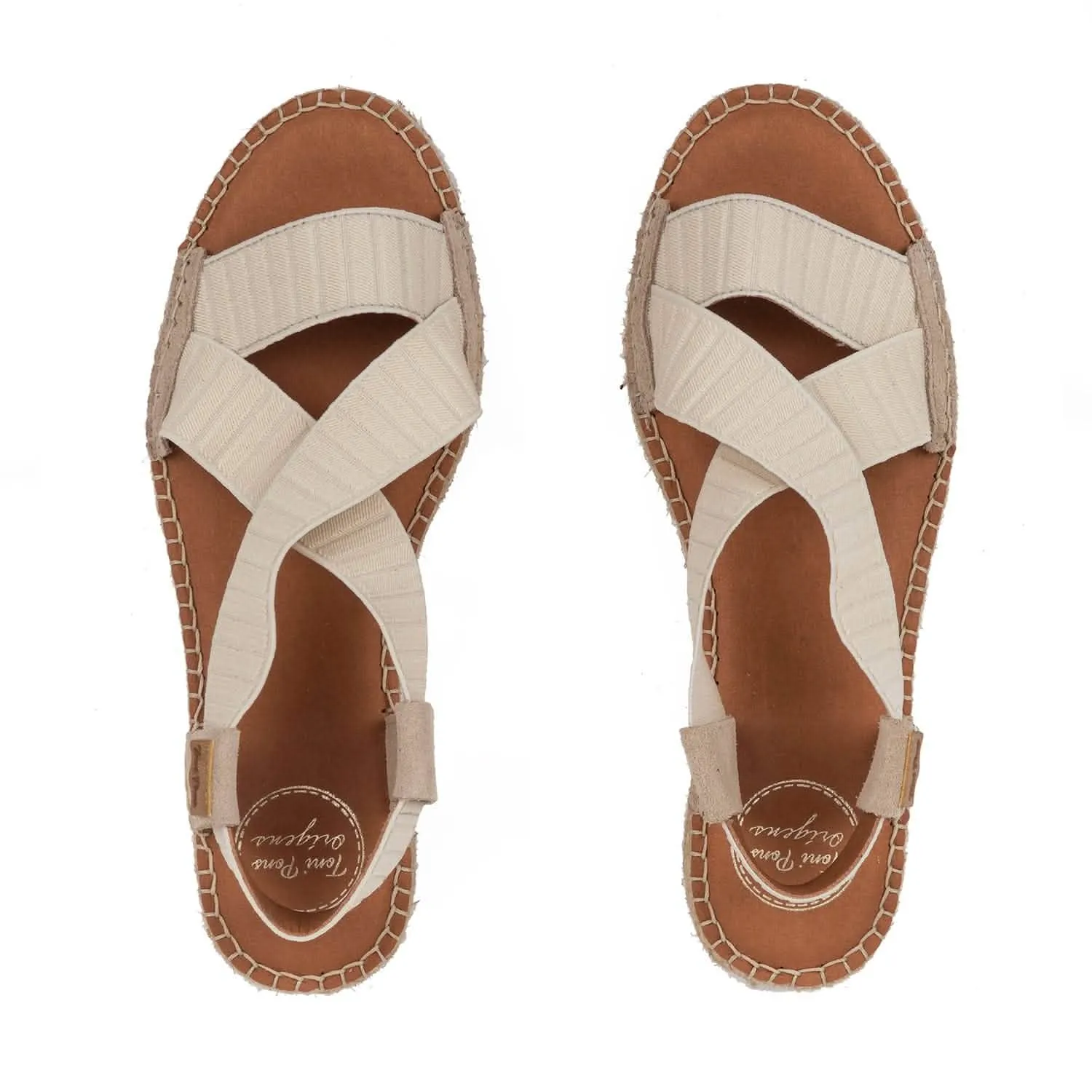 Basic Cotton Blend Wedge Espadrille for Women - Eire-TR