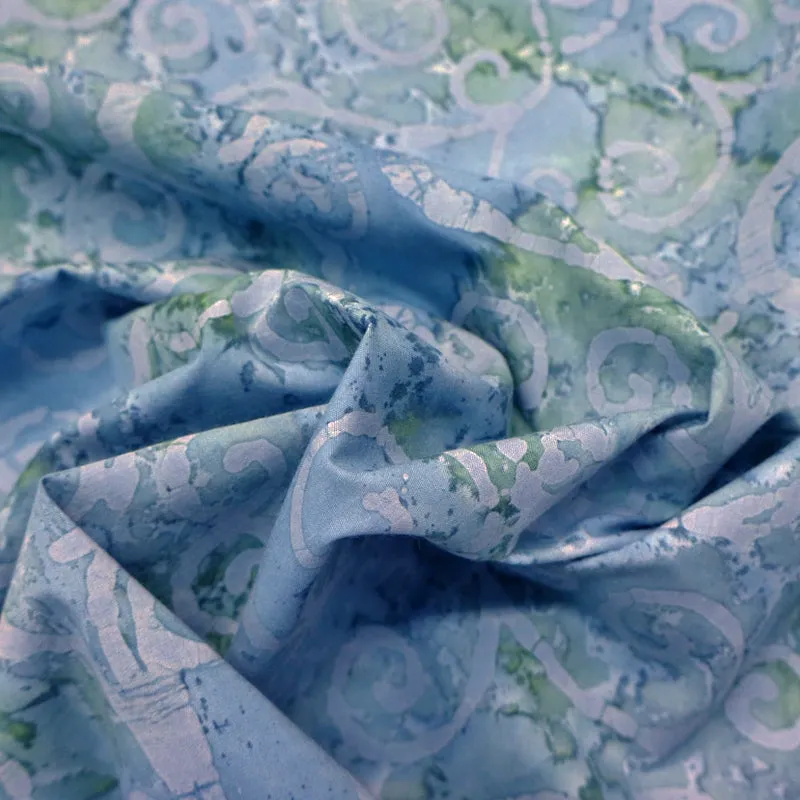 Batik Cotton - Swirls - Blue Grey