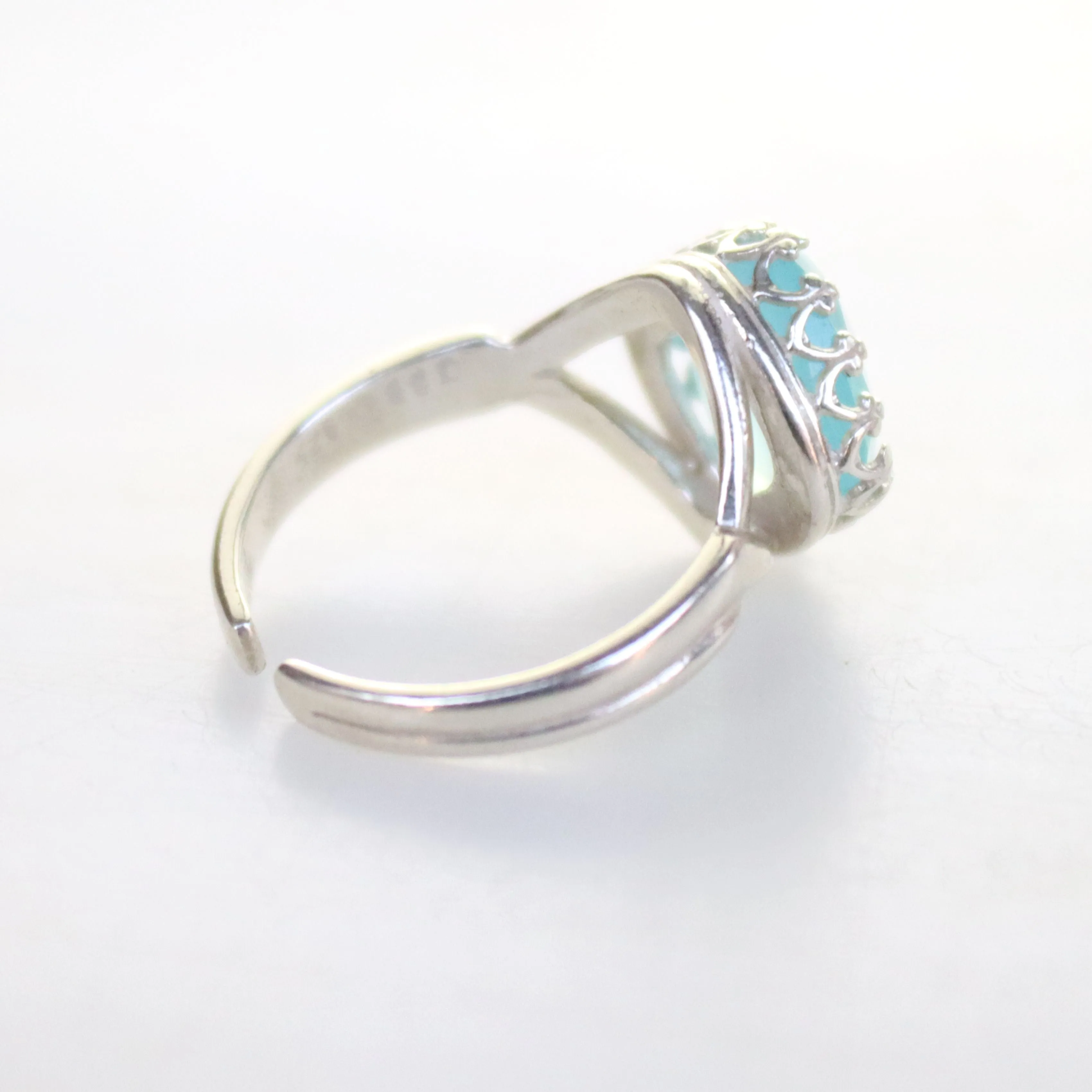 Blue Gemstone Ring for Men - Chalcedony stone Signet