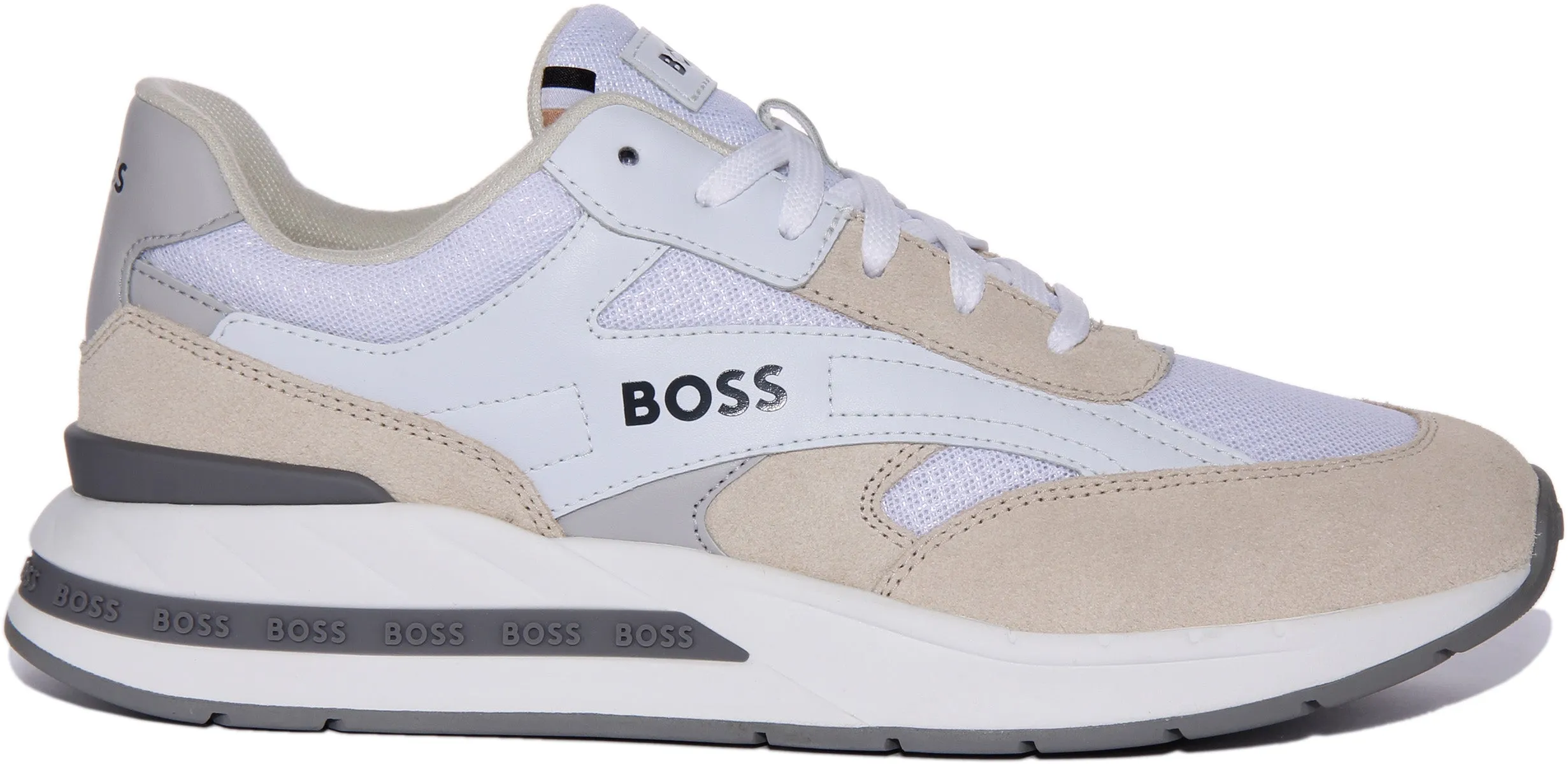 Boss Kurt Runner In White Grey For Men