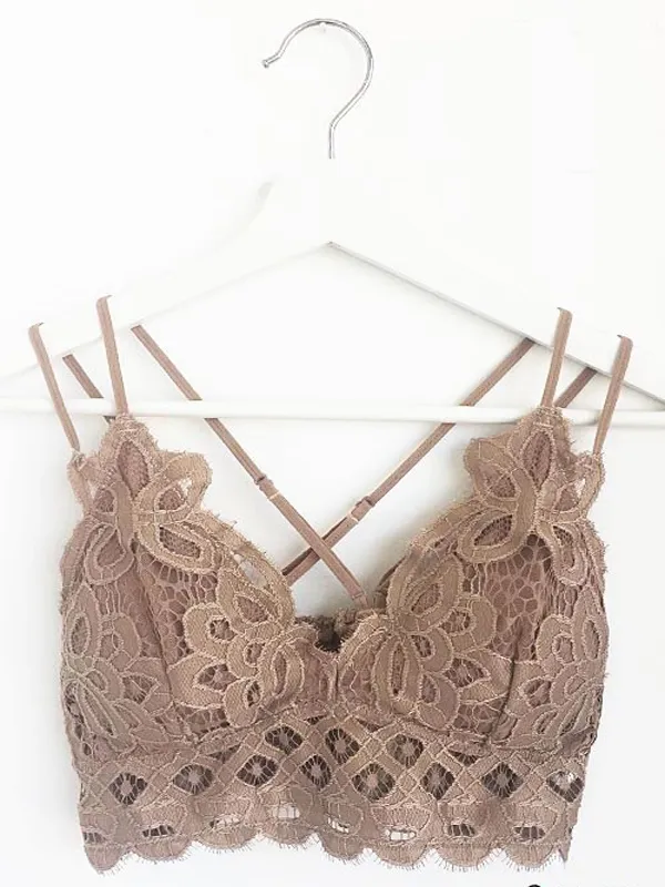 Bralette - Crochet Lace - Cocoa