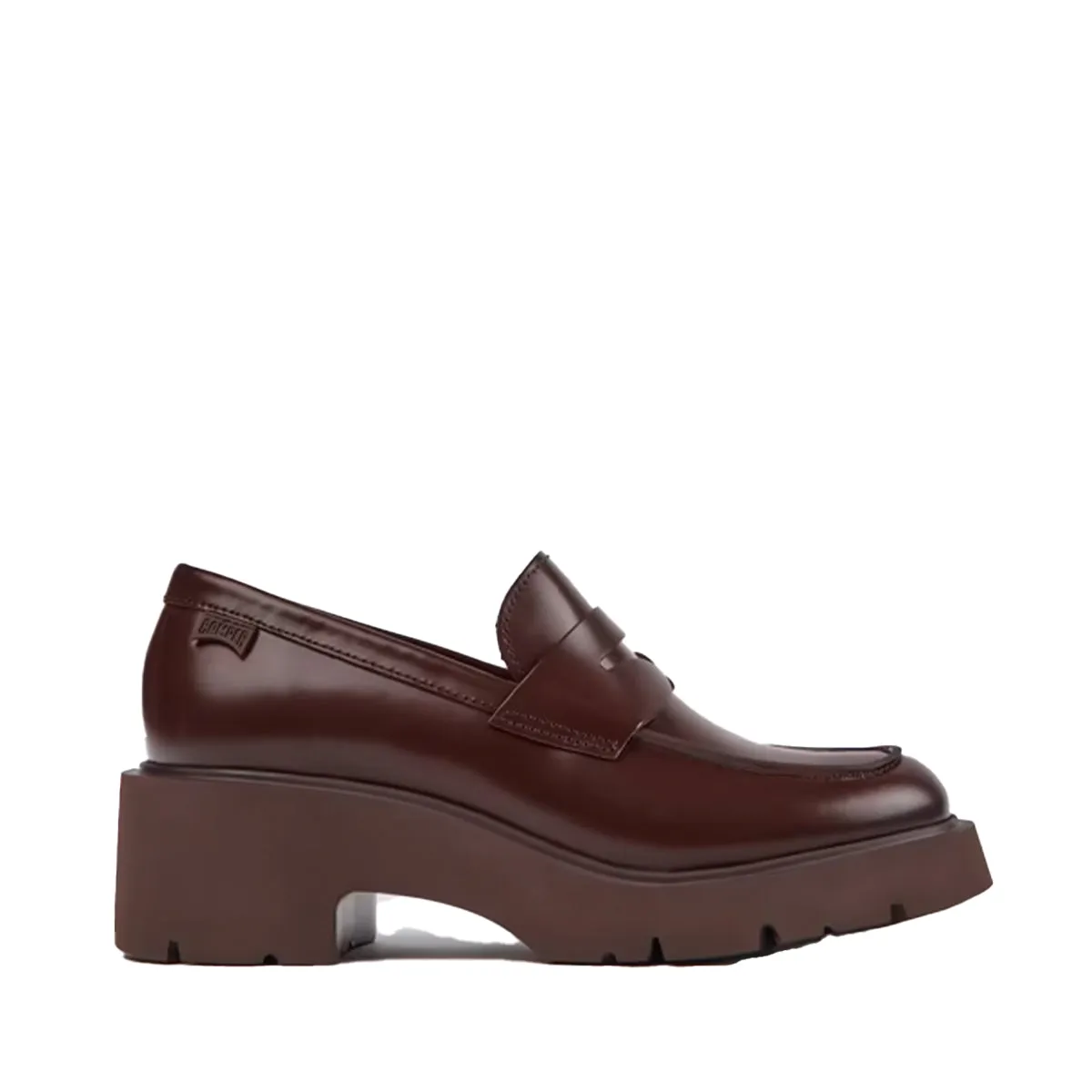 Camper Milah Burgundy leather loafers for women  