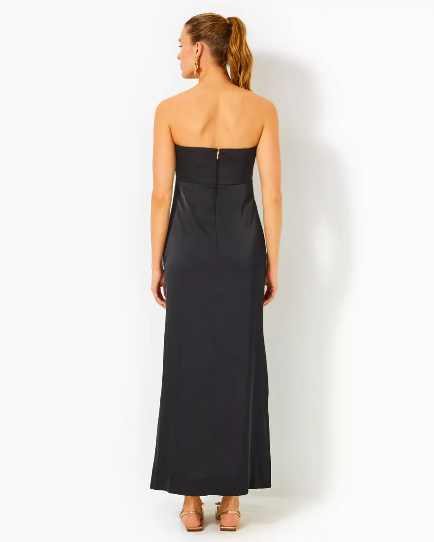 Carlynn Satin Maxi Bow Dress