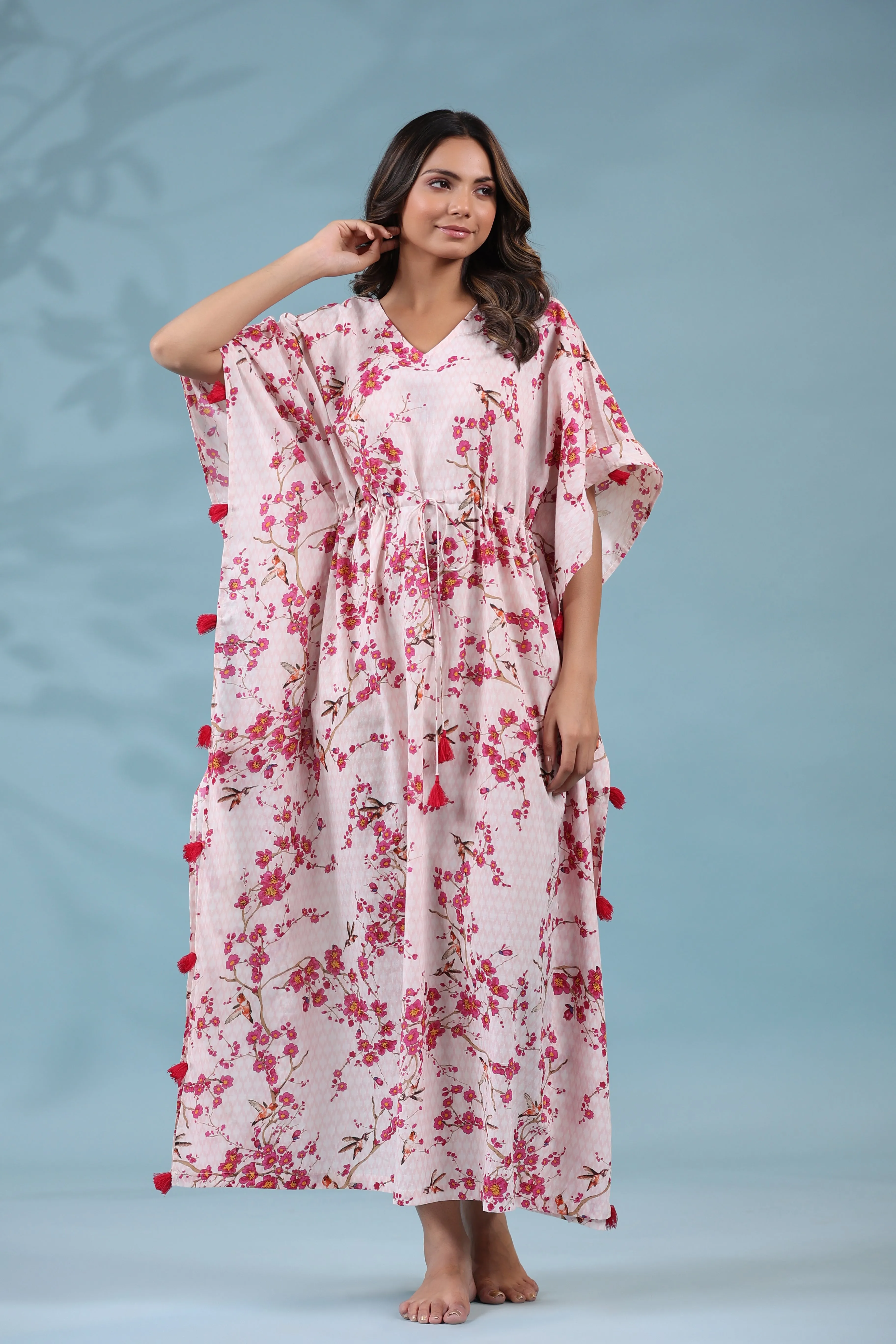 Cherry Blossom Cotton Kaftan