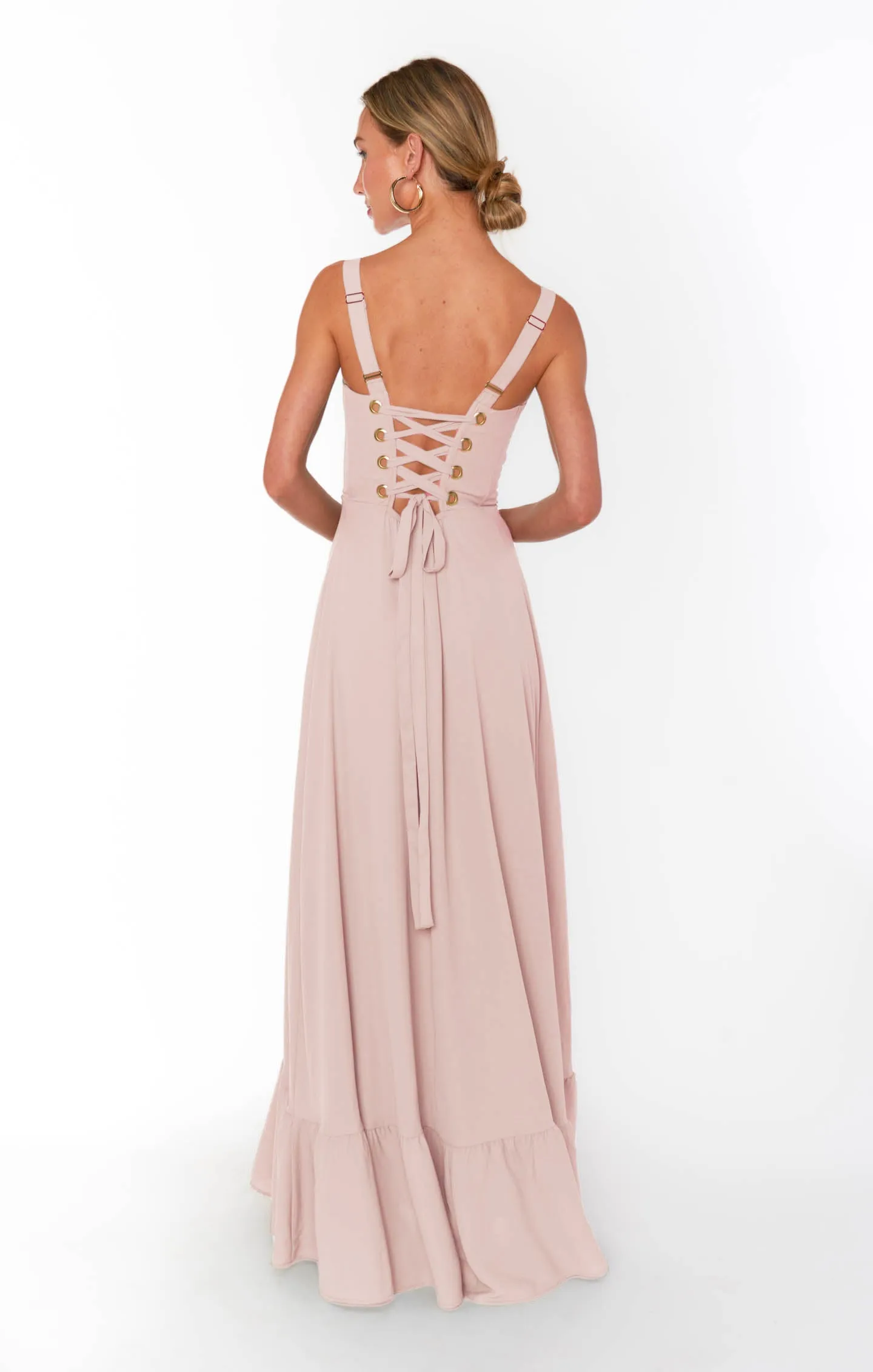 Clarissa Corset Dress ~ Dusty Blush Crisp