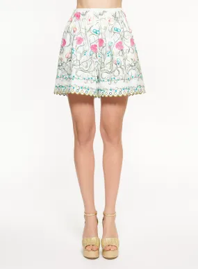 Cotton Embroidered Garden Short