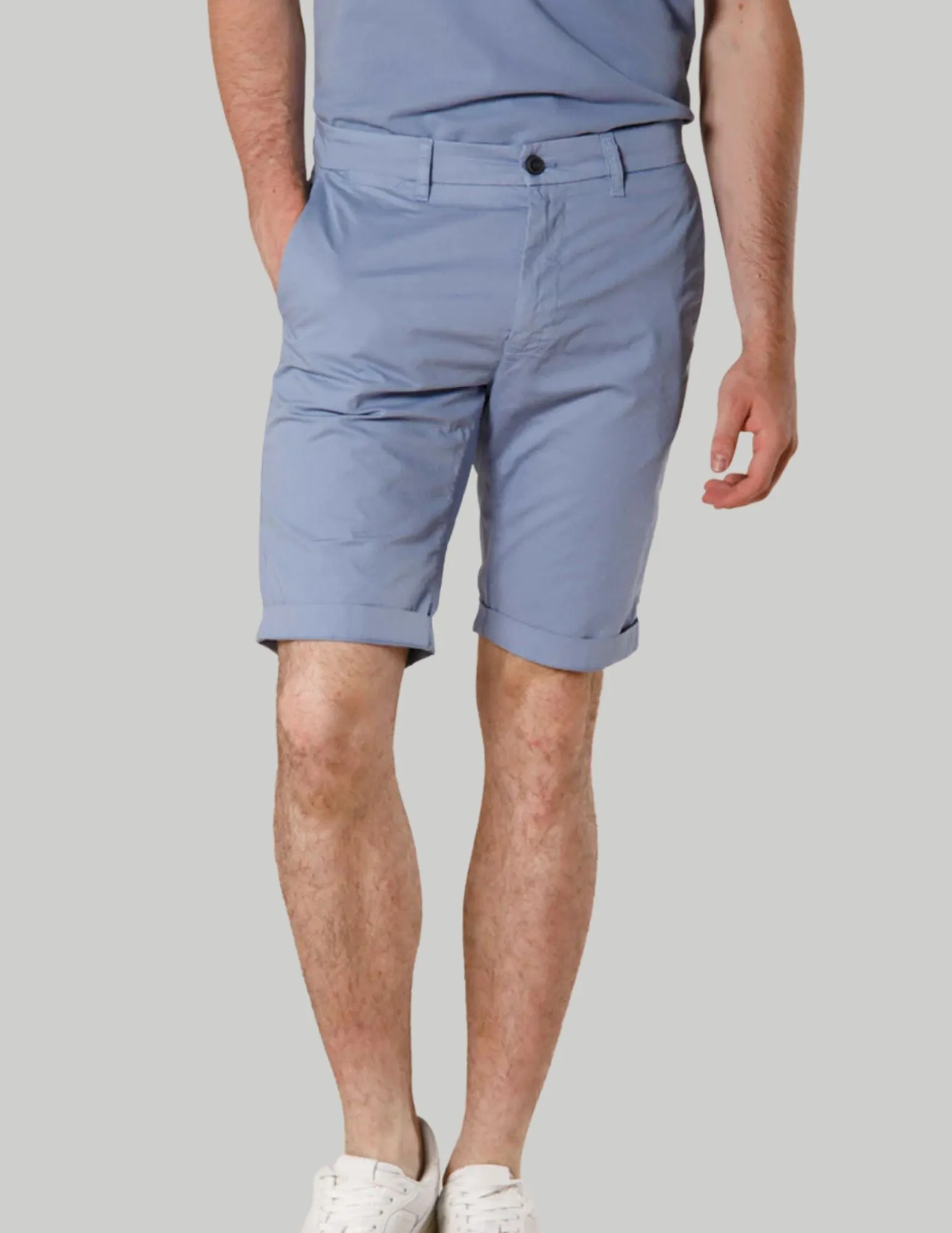 Cotton Stretch Short | Azure