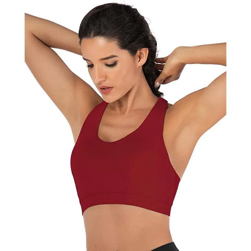 Criss-Cross Back Padded Strappy Sports Bras