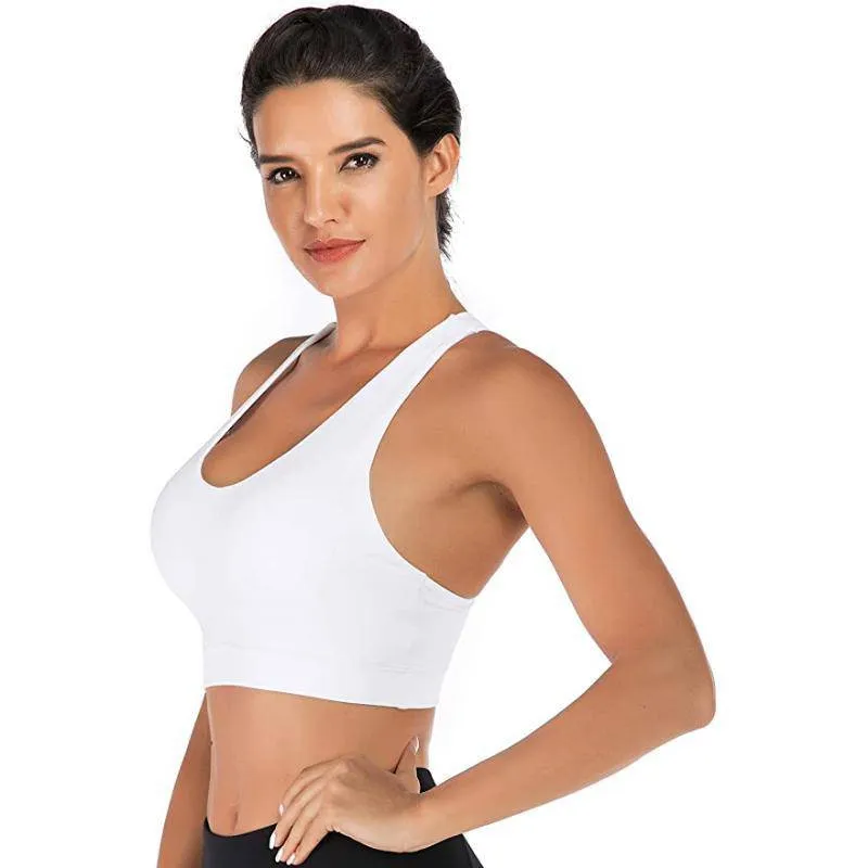 Criss-Cross Back Padded Strappy Sports Bras