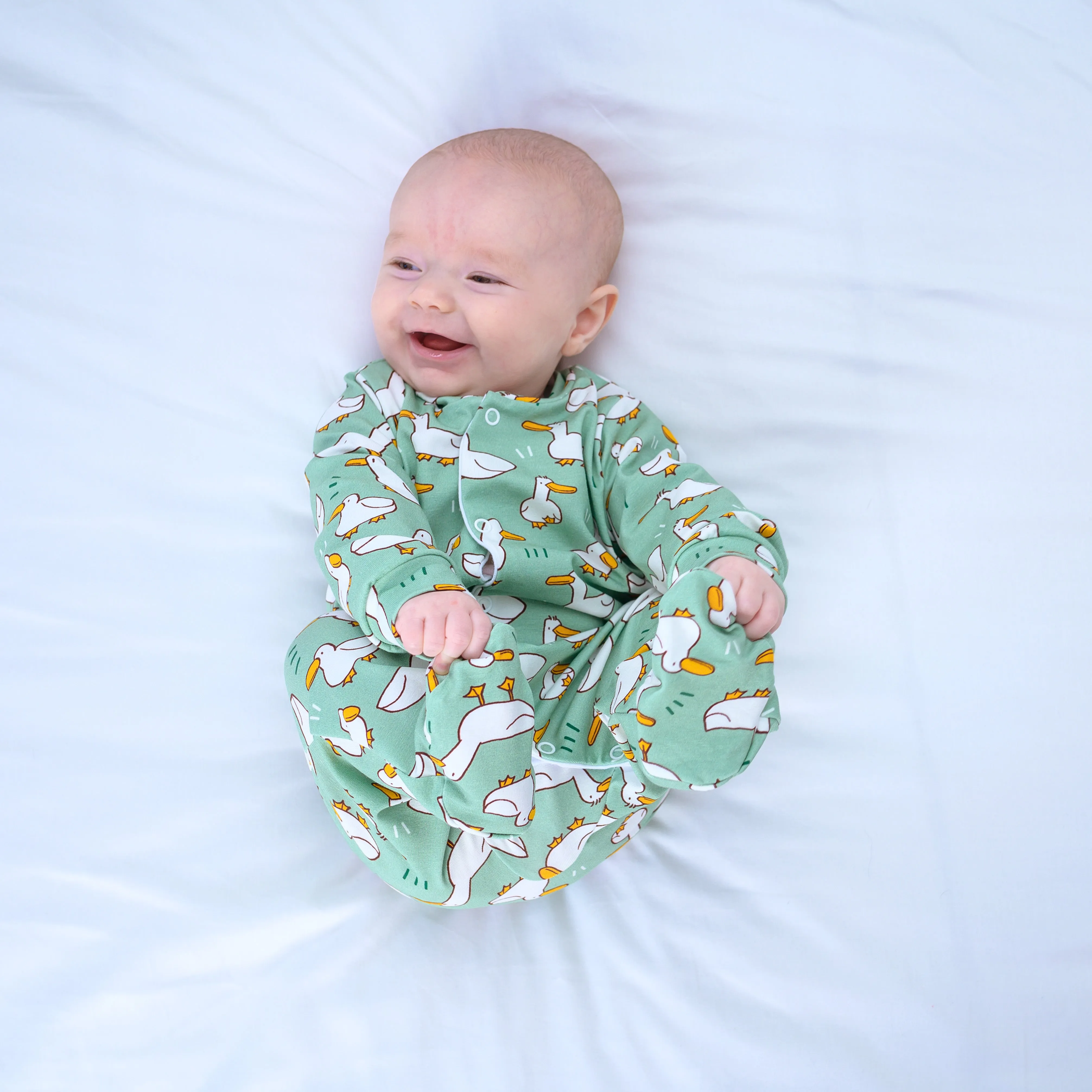 Dancing ducks cotton sleepsuit