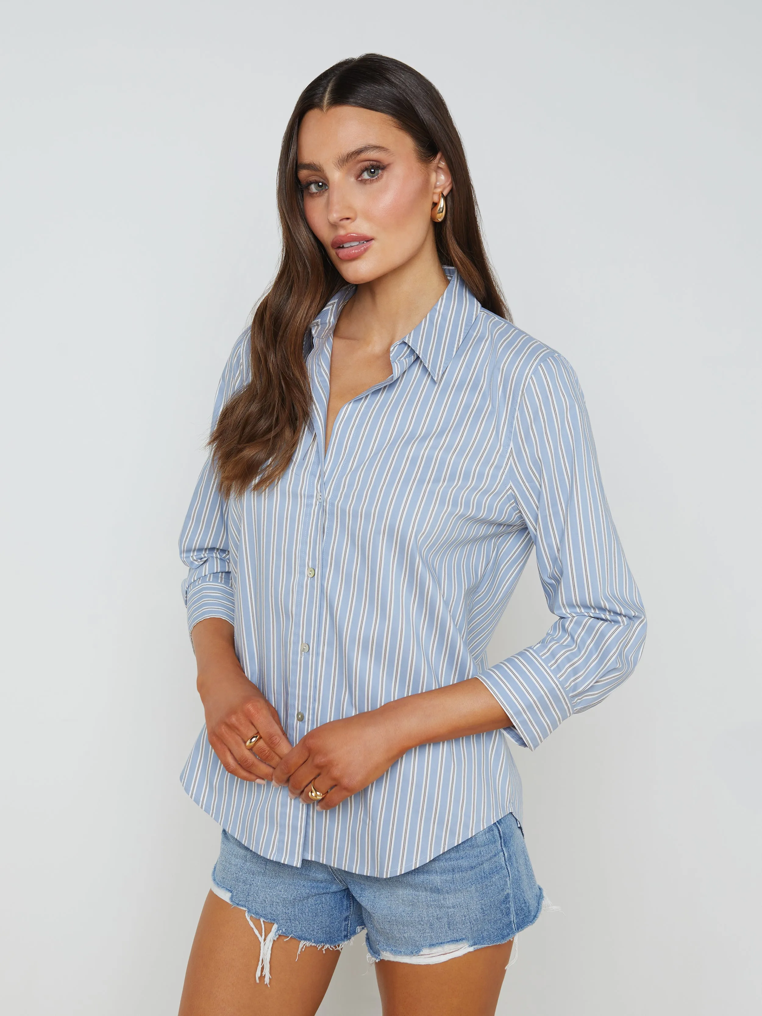 Daniella Cotton-Blend Blouse