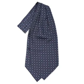 DARK BLUE SILK ASCOT TIE