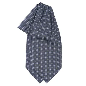 DARK BLUE SILK ASCOT TIE