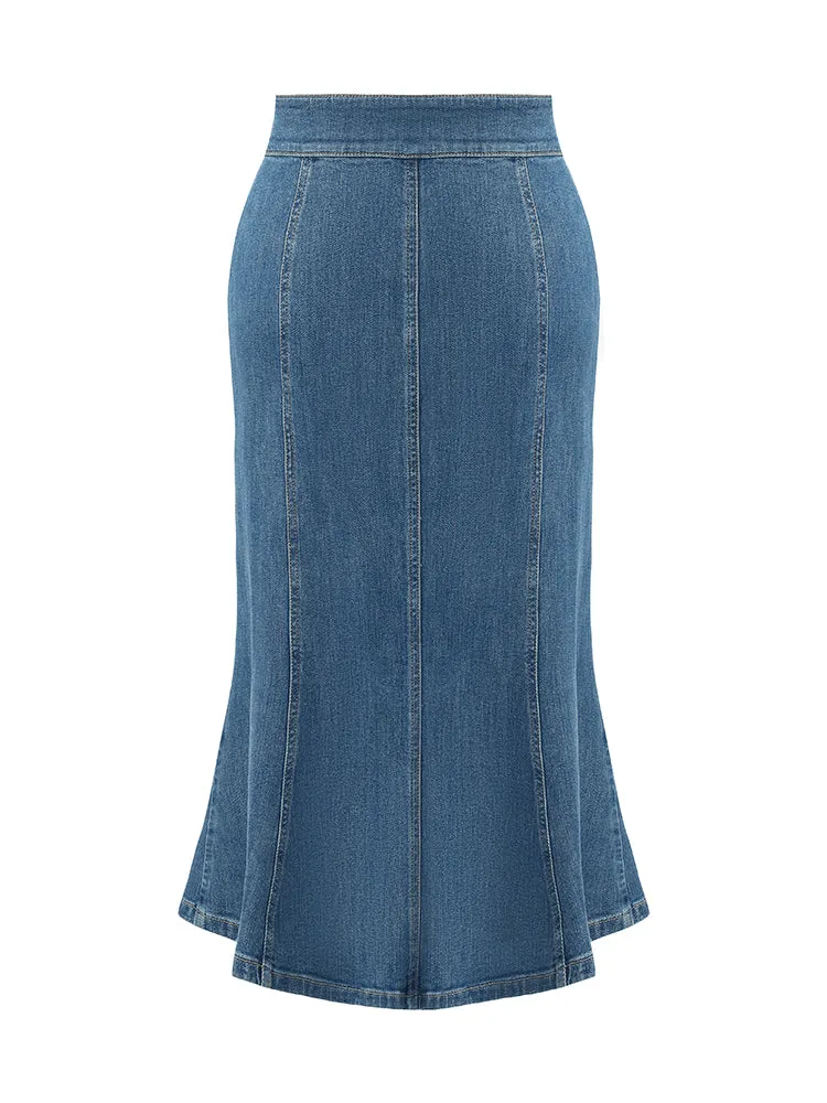 Denim High-Waisted Mermaid Women Skirt