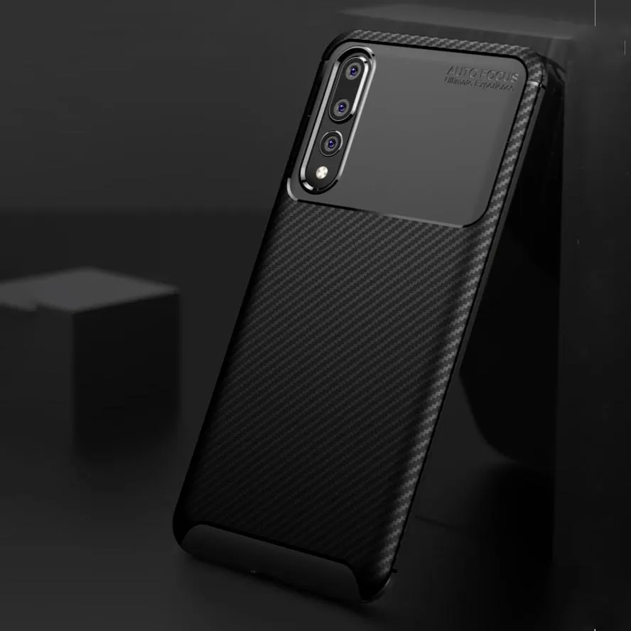 Galaxy A50 Frosted Carbon Fiber Shockproof Soft Case