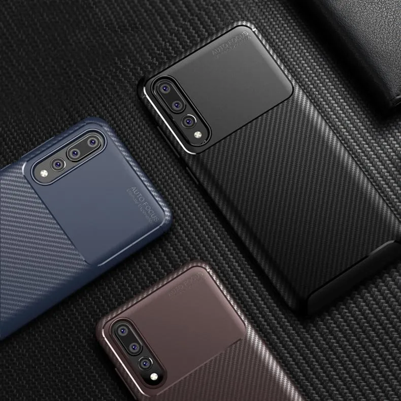 Galaxy A50 Frosted Carbon Fiber Shockproof Soft Case