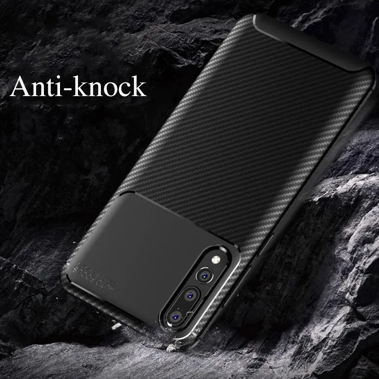 Galaxy A50 Frosted Carbon Fiber Shockproof Soft Case