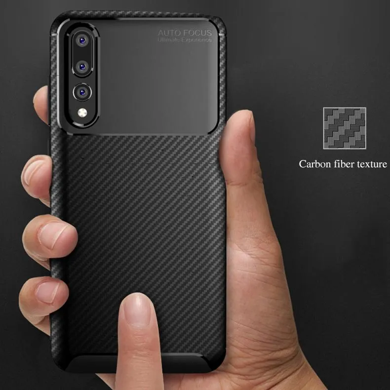 Galaxy A50 Frosted Carbon Fiber Shockproof Soft Case