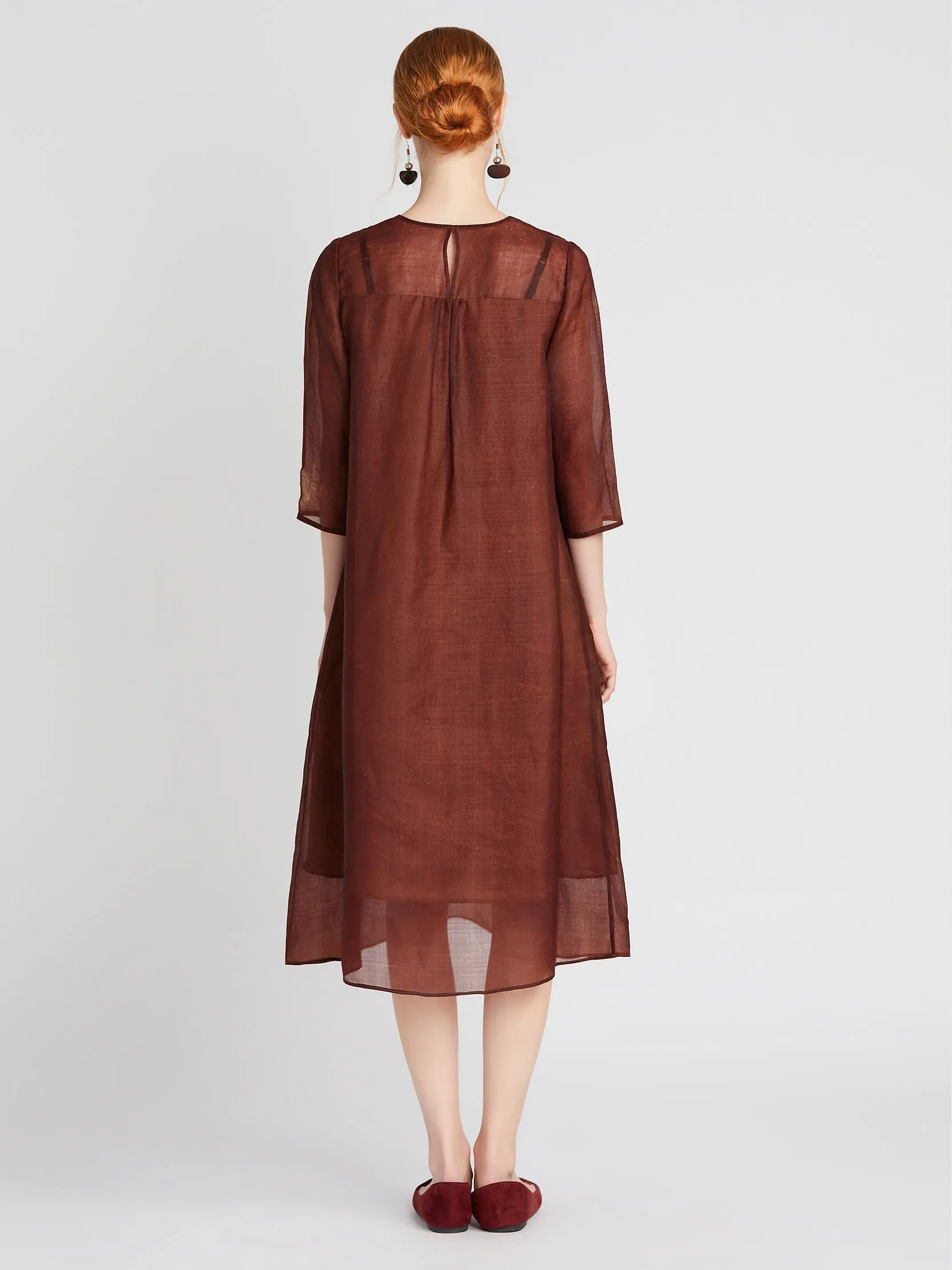 Gambiered Guangdong Silk Dress