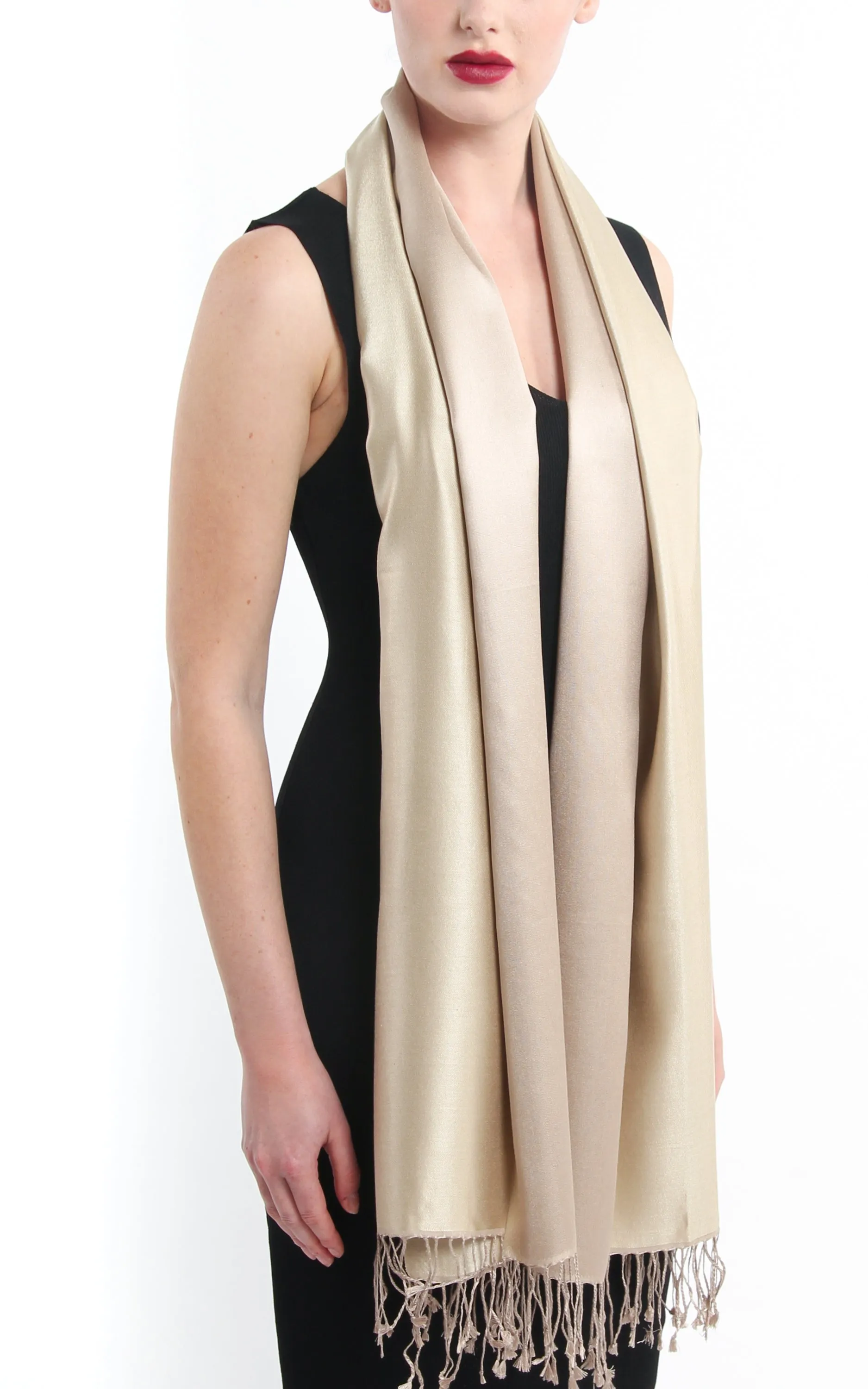 Gemma Cream Silk Scarf - LM255