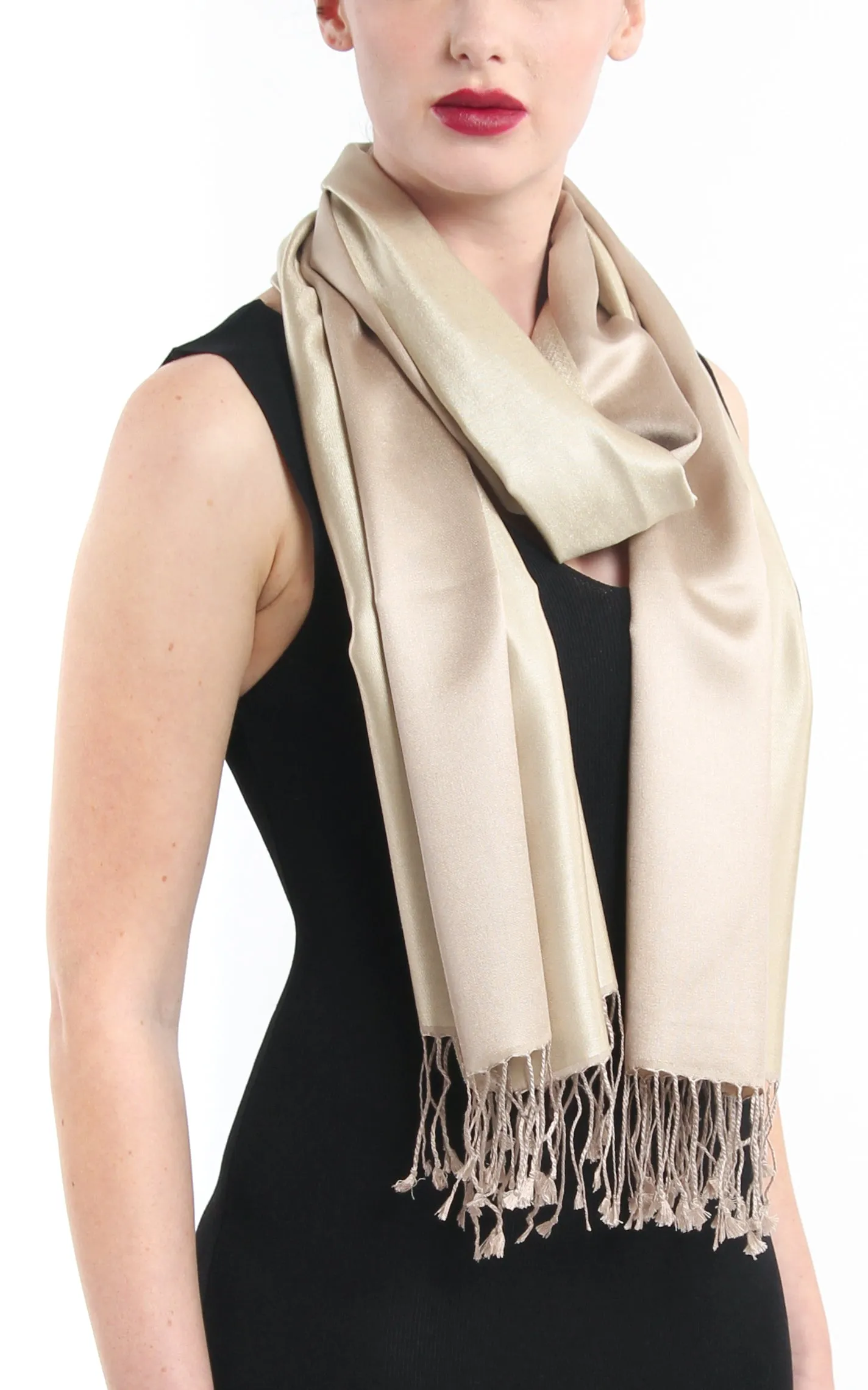 Gemma Cream Silk Scarf - LM255