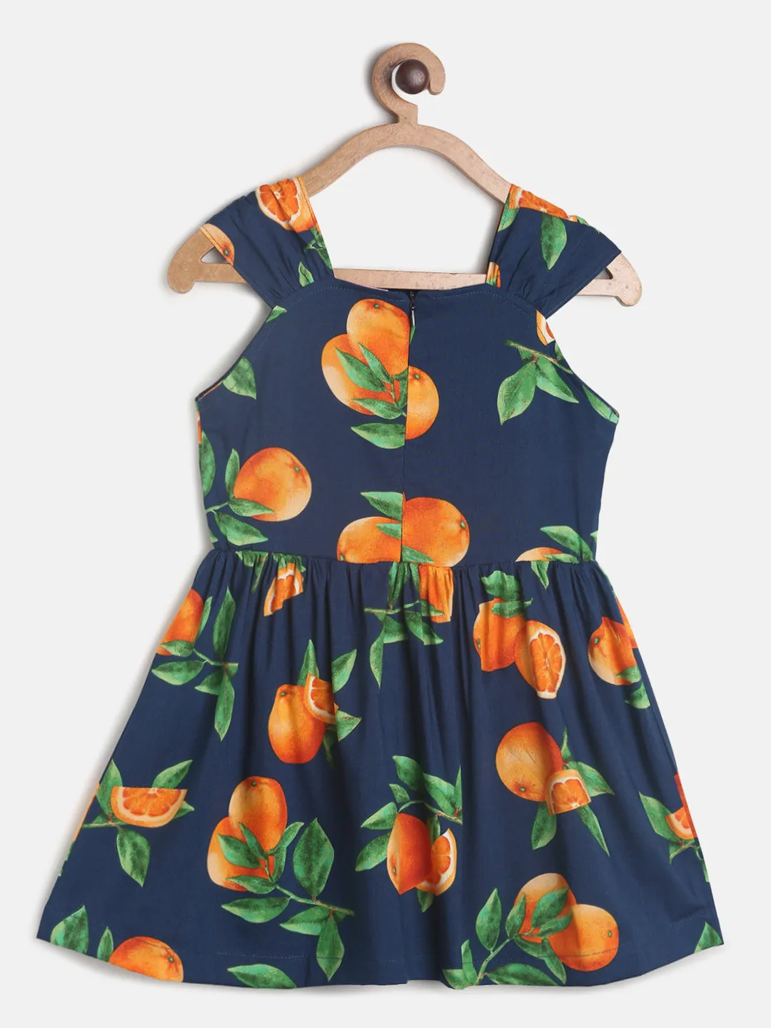 Girls Floral Print Cotton Dress