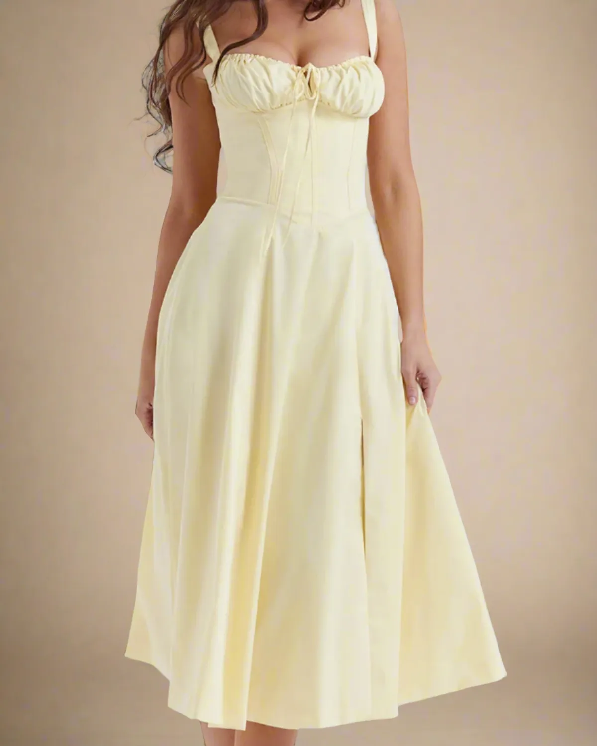 Heidi Yellow Milkmaid Sun Dress