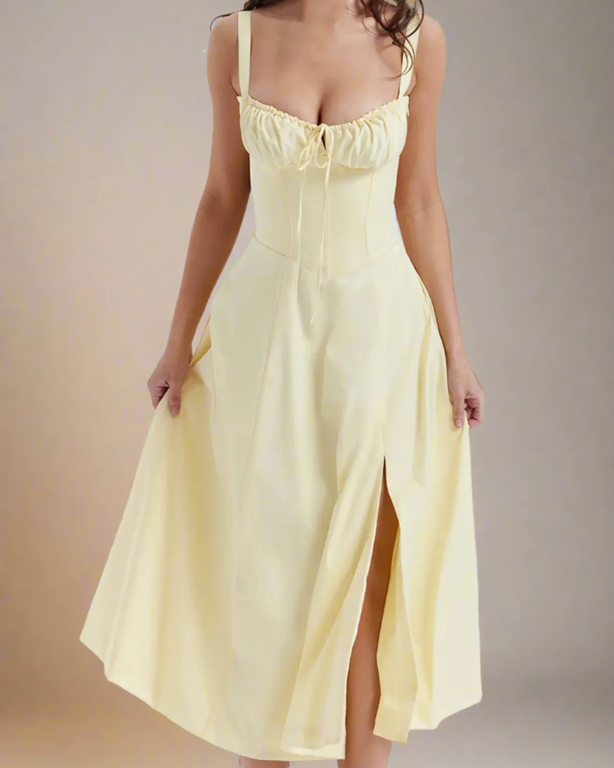 Heidi Yellow Milkmaid Sun Dress