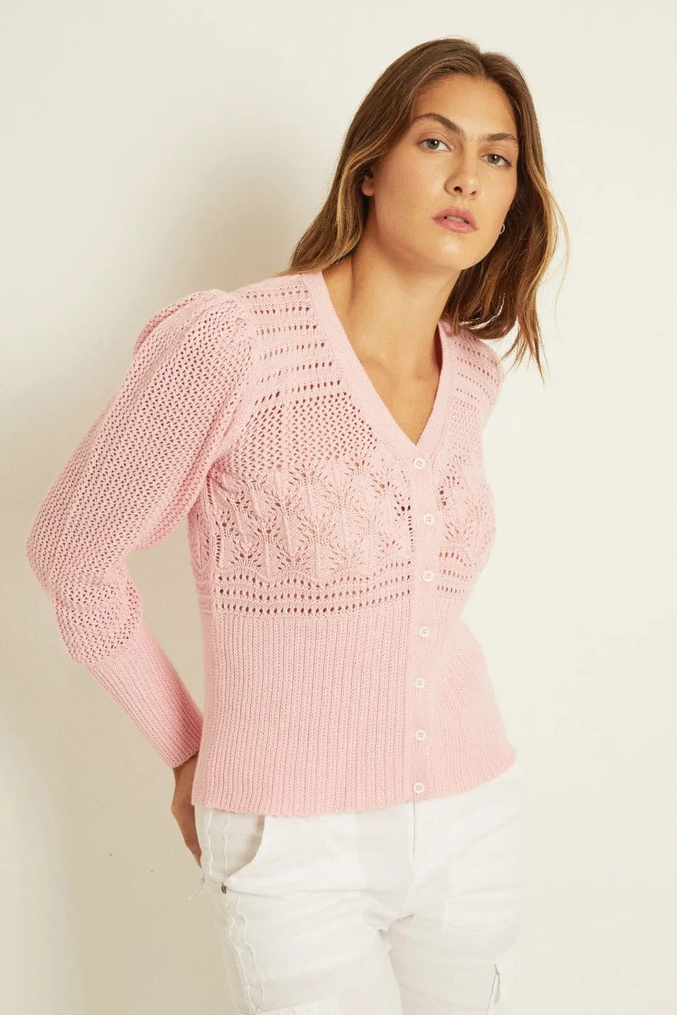 Jacquie Puff Lace Cardigan