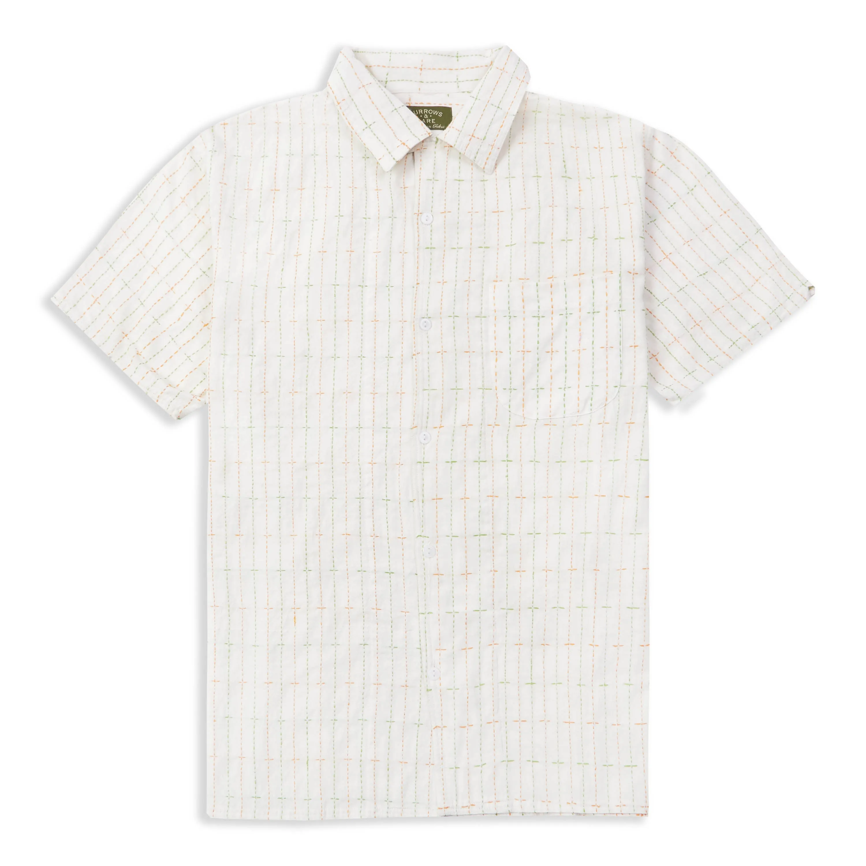 Kantha Short Sleeve Shirt - Ecru