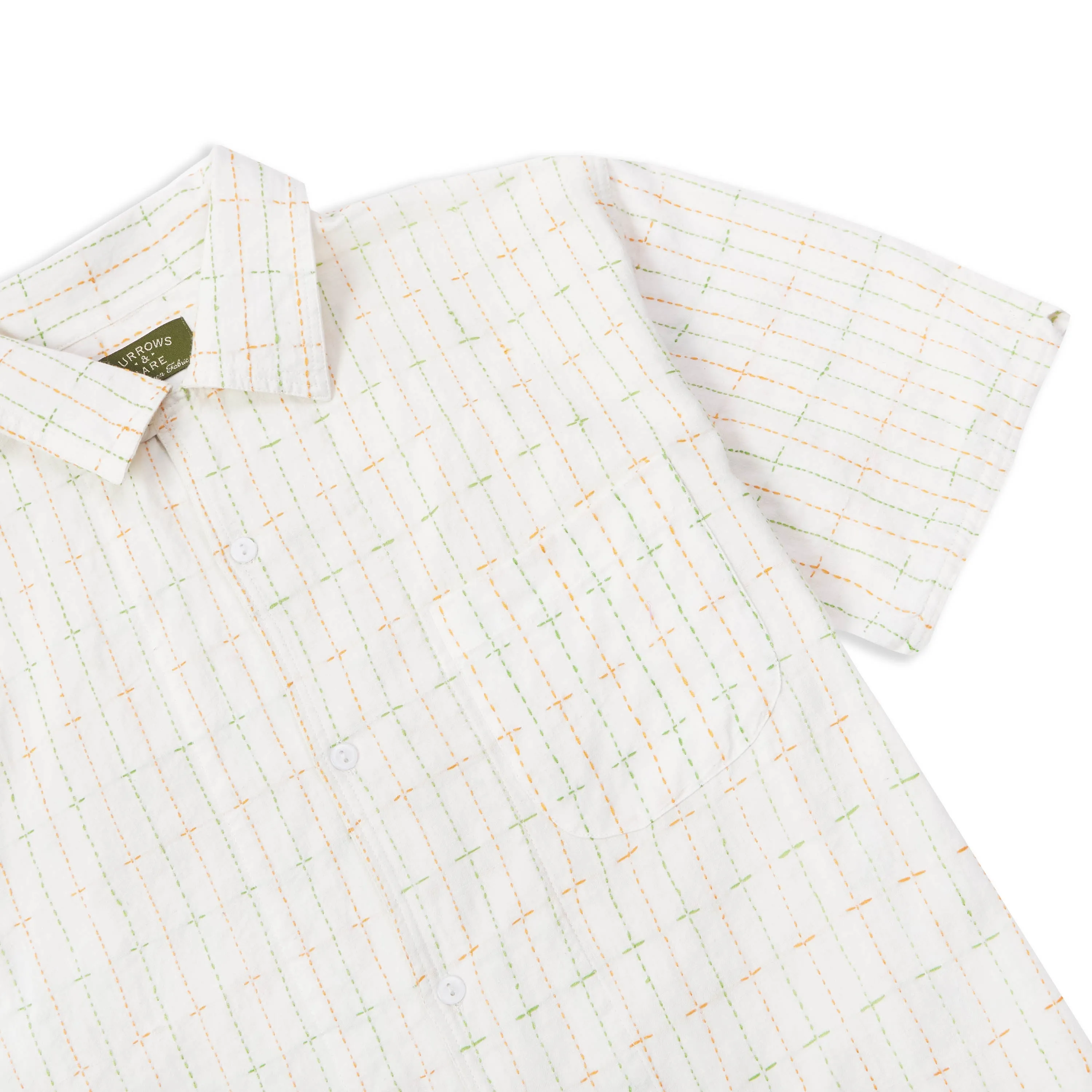 Kantha Short Sleeve Shirt - Ecru