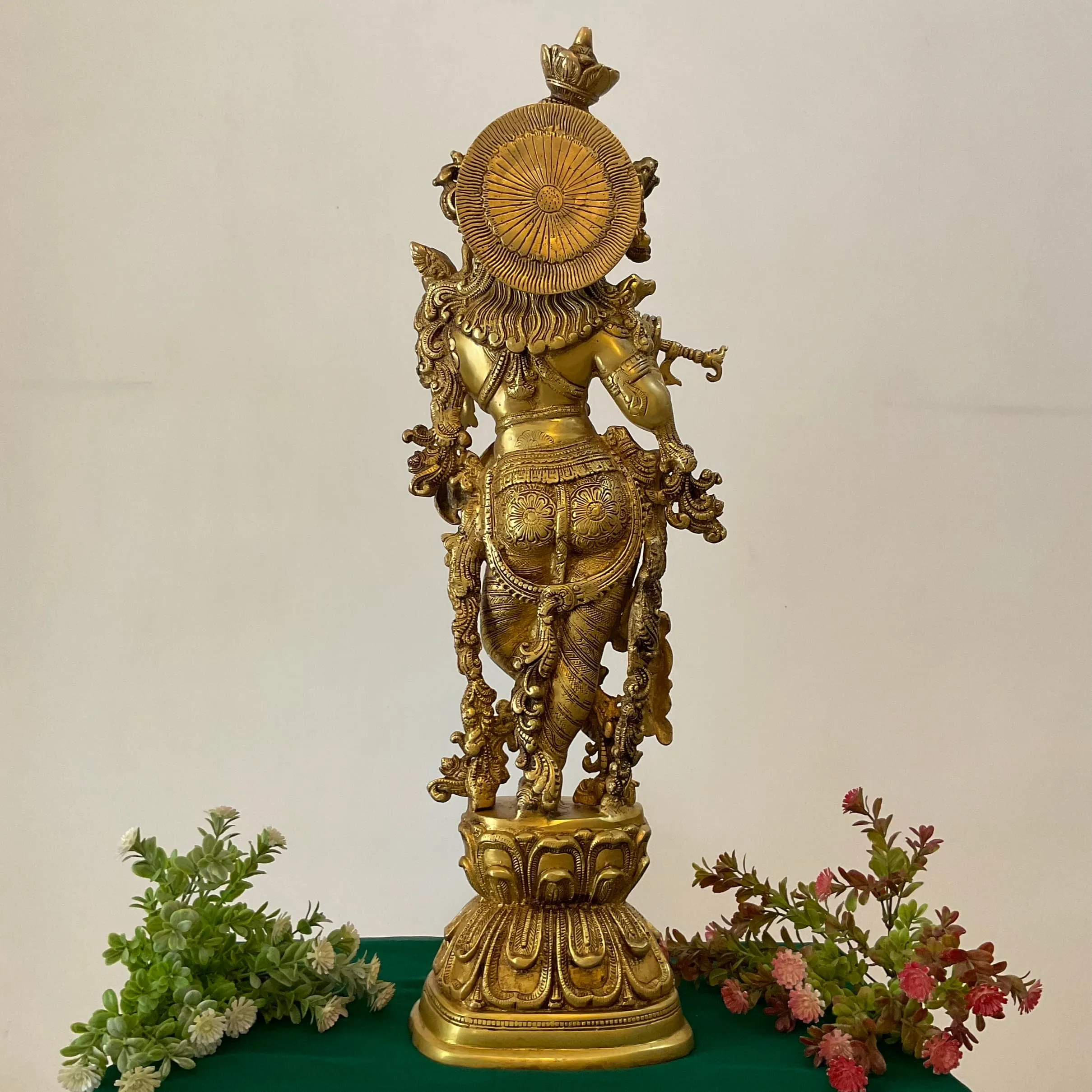 Krishna Statue For Home Temple, 30 Inches Shri Krishna Bras Idol