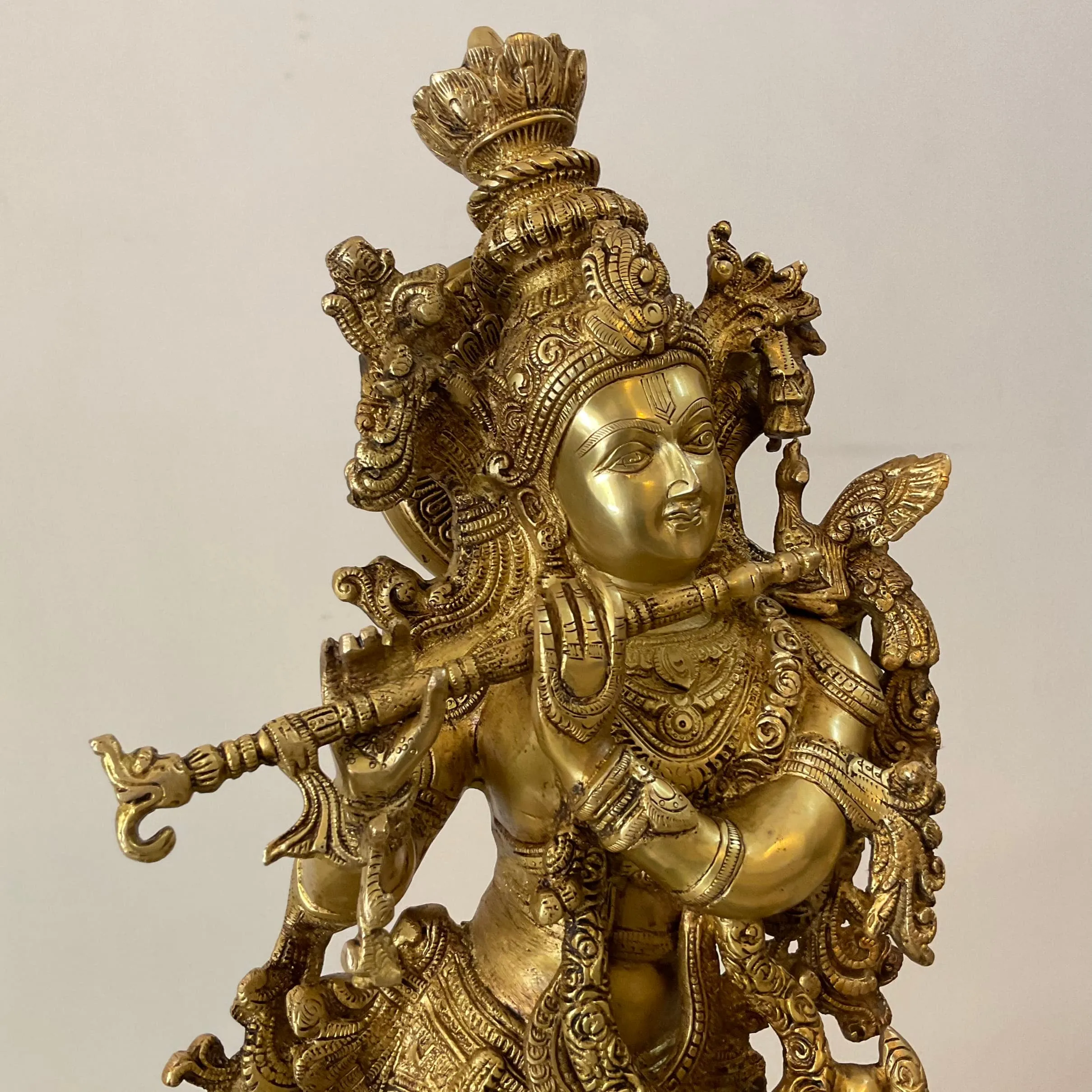 Krishna Statue For Home Temple, 30 Inches Shri Krishna Bras Idol