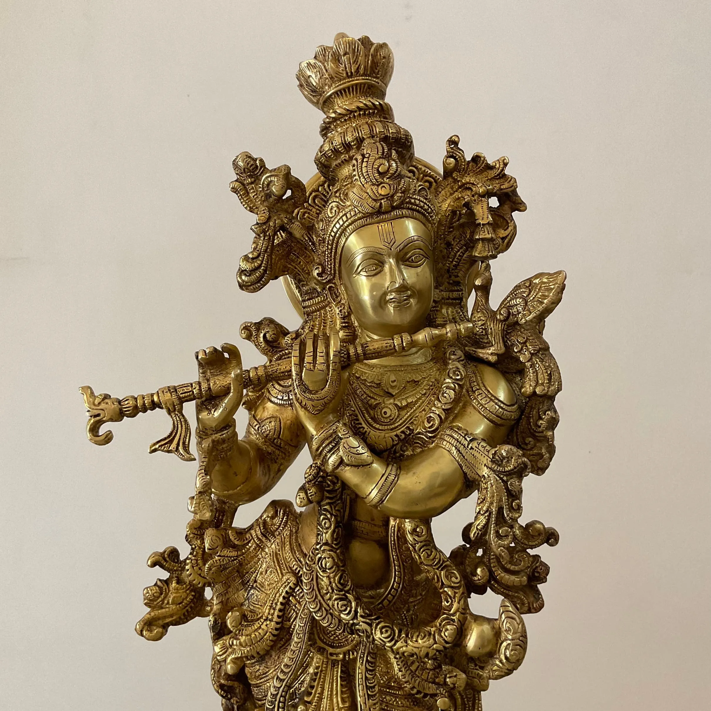 Krishna Statue For Home Temple, 30 Inches Shri Krishna Bras Idol